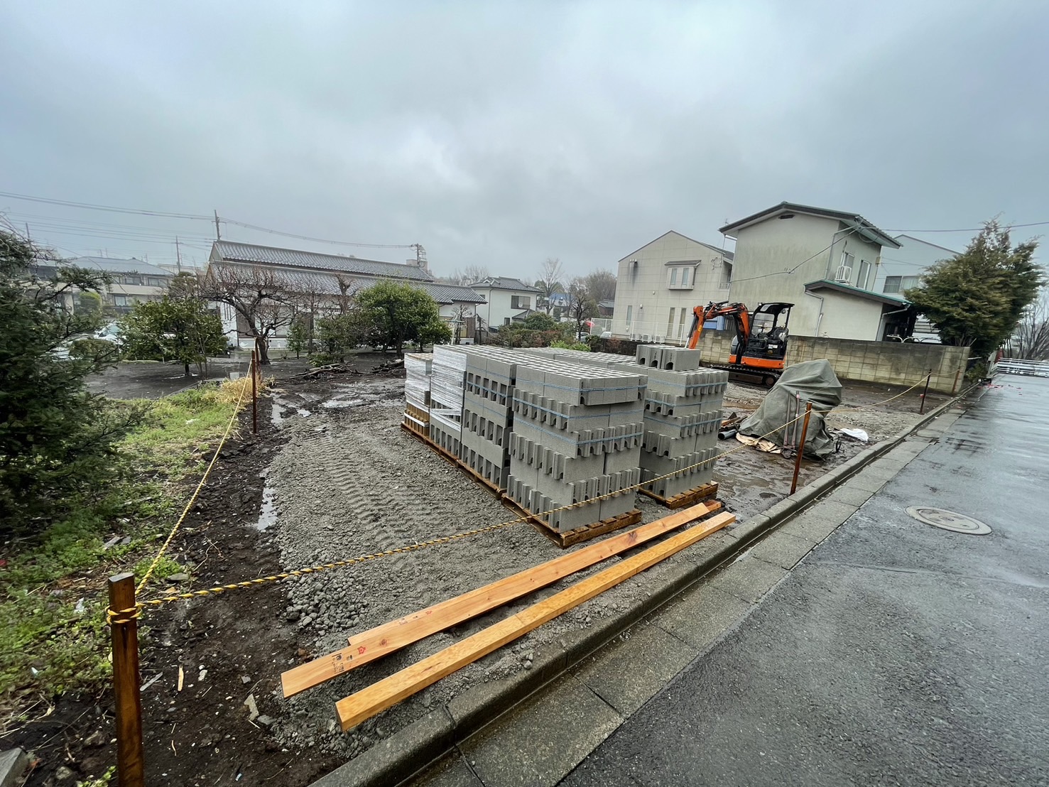調布市　ブロック工事